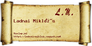 Ladnai Miklós névjegykártya